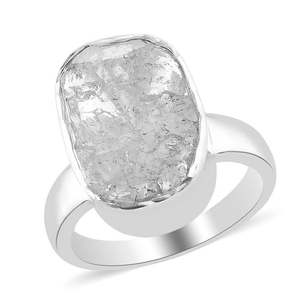Real Polki Diamond Ring Boho Handmade 925 Sterling Silver Platinum Over  Size 8